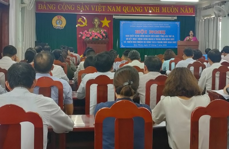 Công đoàn Viên chức tỉnh Bình Định tổ chức Hội nghị sơ kết hoạt động công đoàn 6 tháng đầu năm 2022 và triển khai nhiệm vụ công tác 6 tháng cuối năm 2022